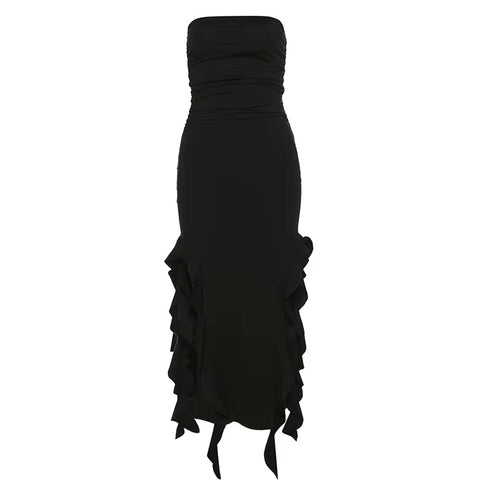 Ruffle Split Party Dress