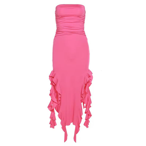 Ruffle Split Party Dress
